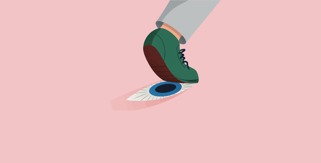 Illustration showing the failure of a brand strategy based on research dependency.